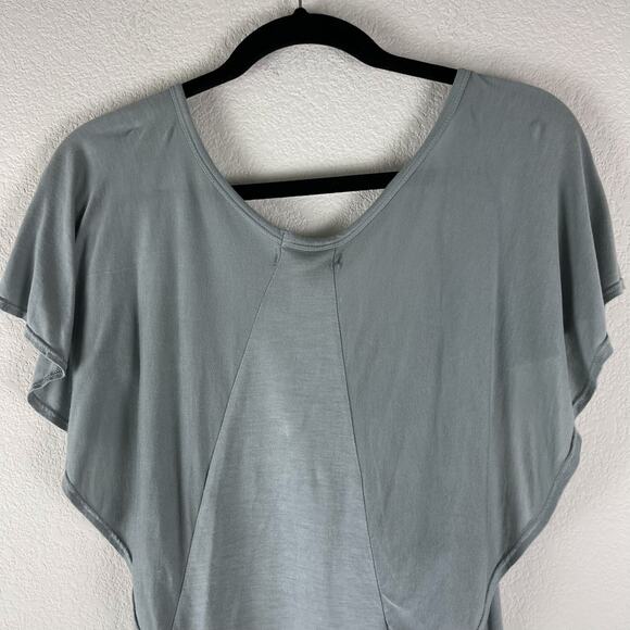 Michael Stars Jersey Sequin Top Womens One Size Gray Flutter Sleeve V Neck NWT - Picture 10 of 12